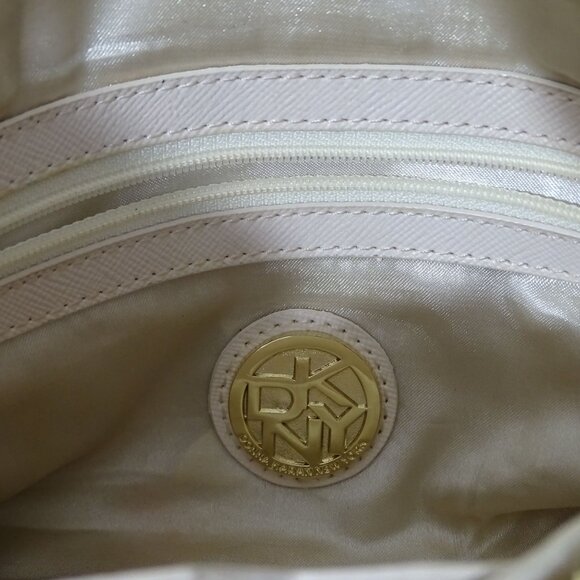 DKNY Gold Python Snake Print Chain Strap Shoulder Bag Crossbody W/Charm Accent - Picture 7 of 14